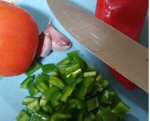 Cut ratatouille vegetables